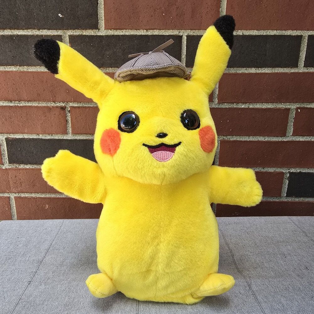 Pokemon Detective Pikachu Talking Plush Stuffed Toy Animal Collectible Nintendo